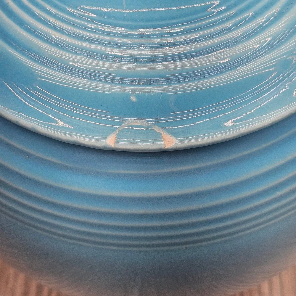 Vintage Fiesta Turquoise Teapot Homer Laughlin HLC Blue Art Deco Chipped